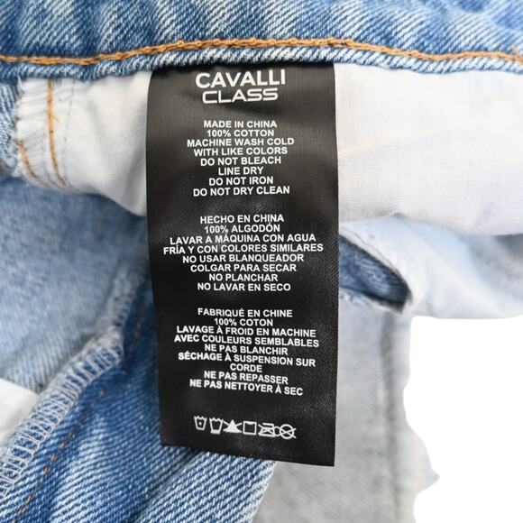 Cavalli Class Womens 27 Frayed Hem Denim Shorts NEW - Picture 10 of 11